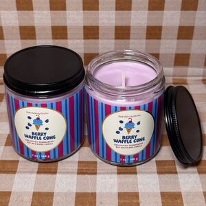 NEW(2) B&BW Berry Waffle Cone single wick soy wax blend candles